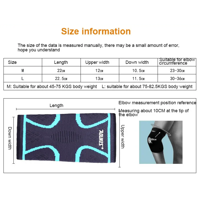 Elastic Elbow Sleeve for Sports & Gym Support