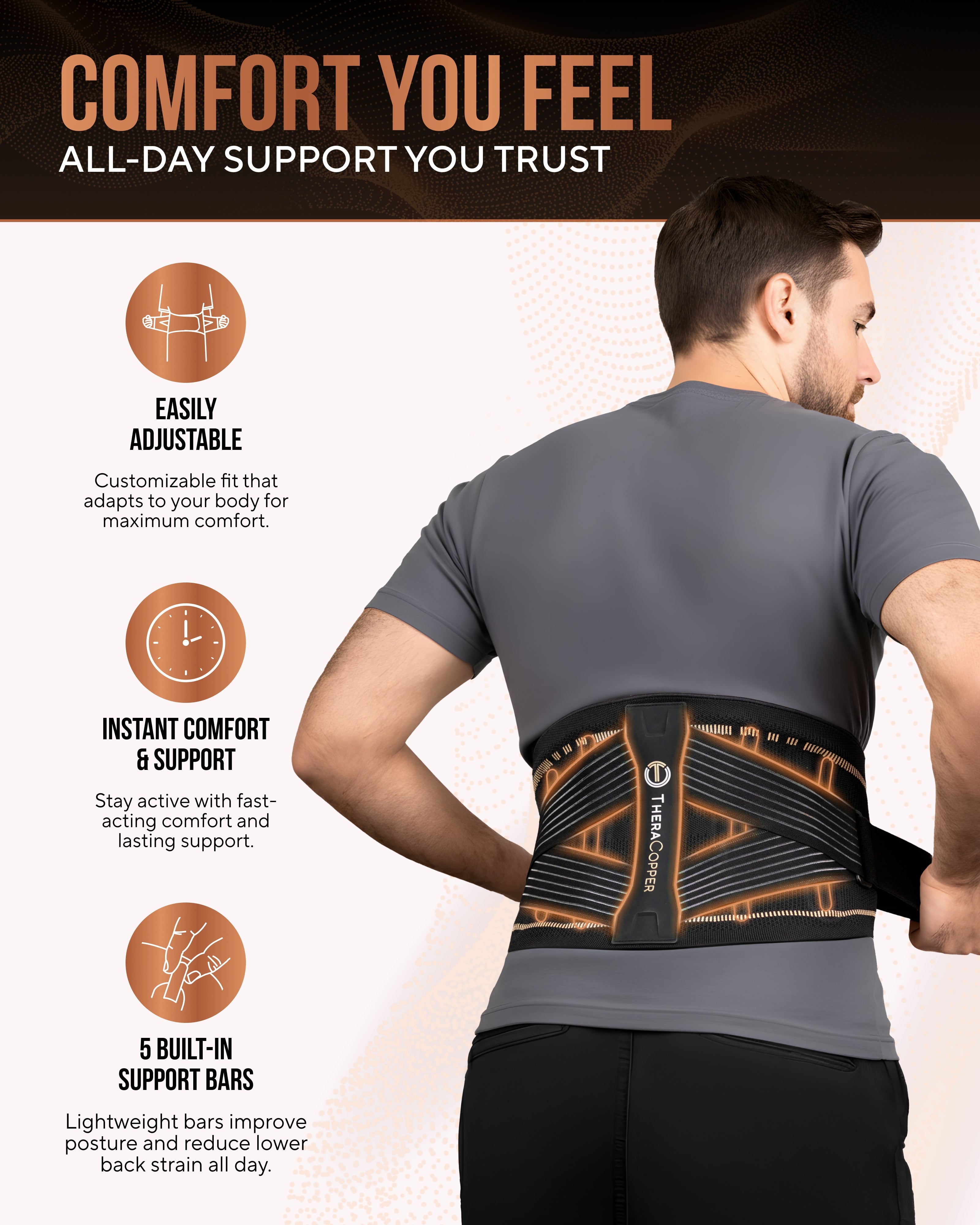 Copper Compression Lower Back Support