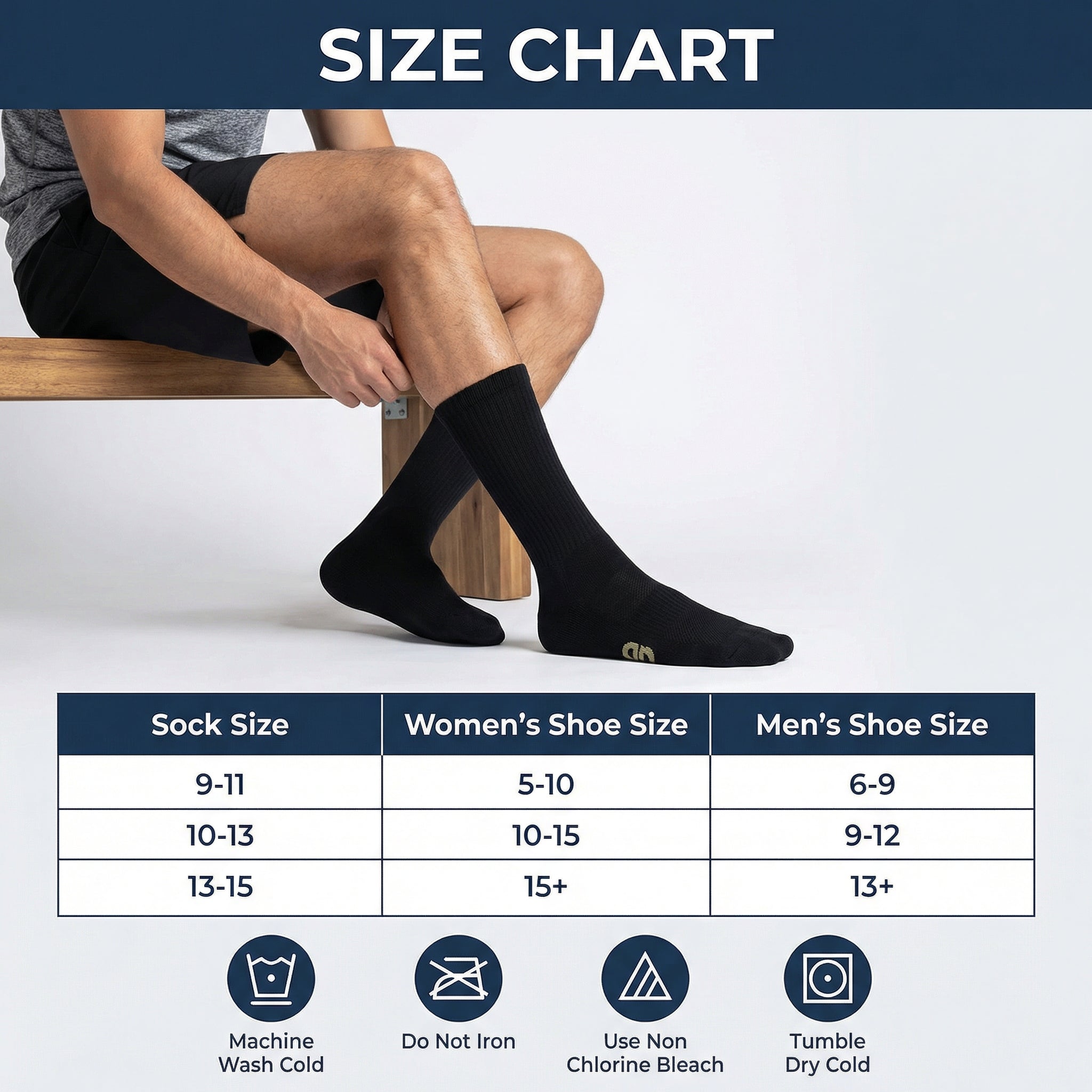 Bamboo Diabetic Crew Socks – Soft Non-Binding Multi-Pack
