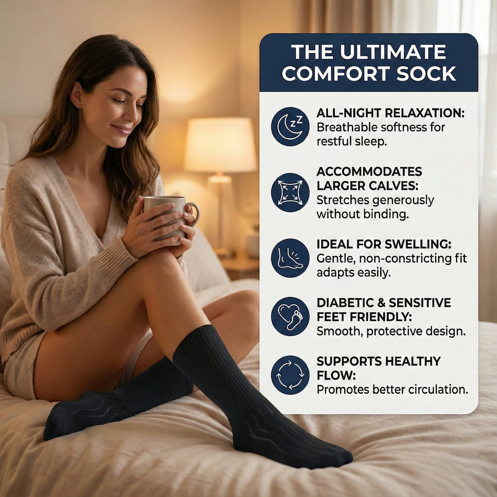 Bamboo Diabetic Crew Socks – Soft Non-Binding Multi-Pack