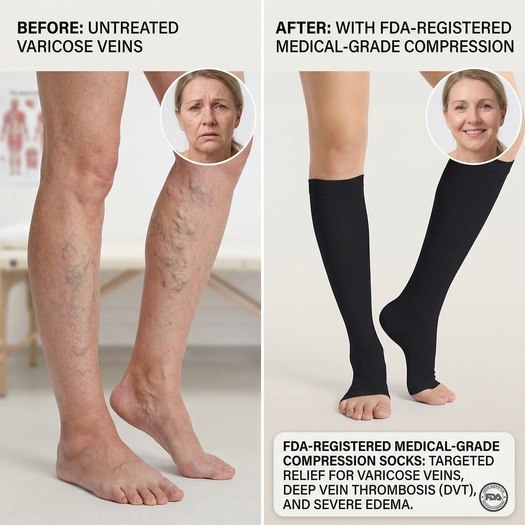Open-Toe Compression Socks