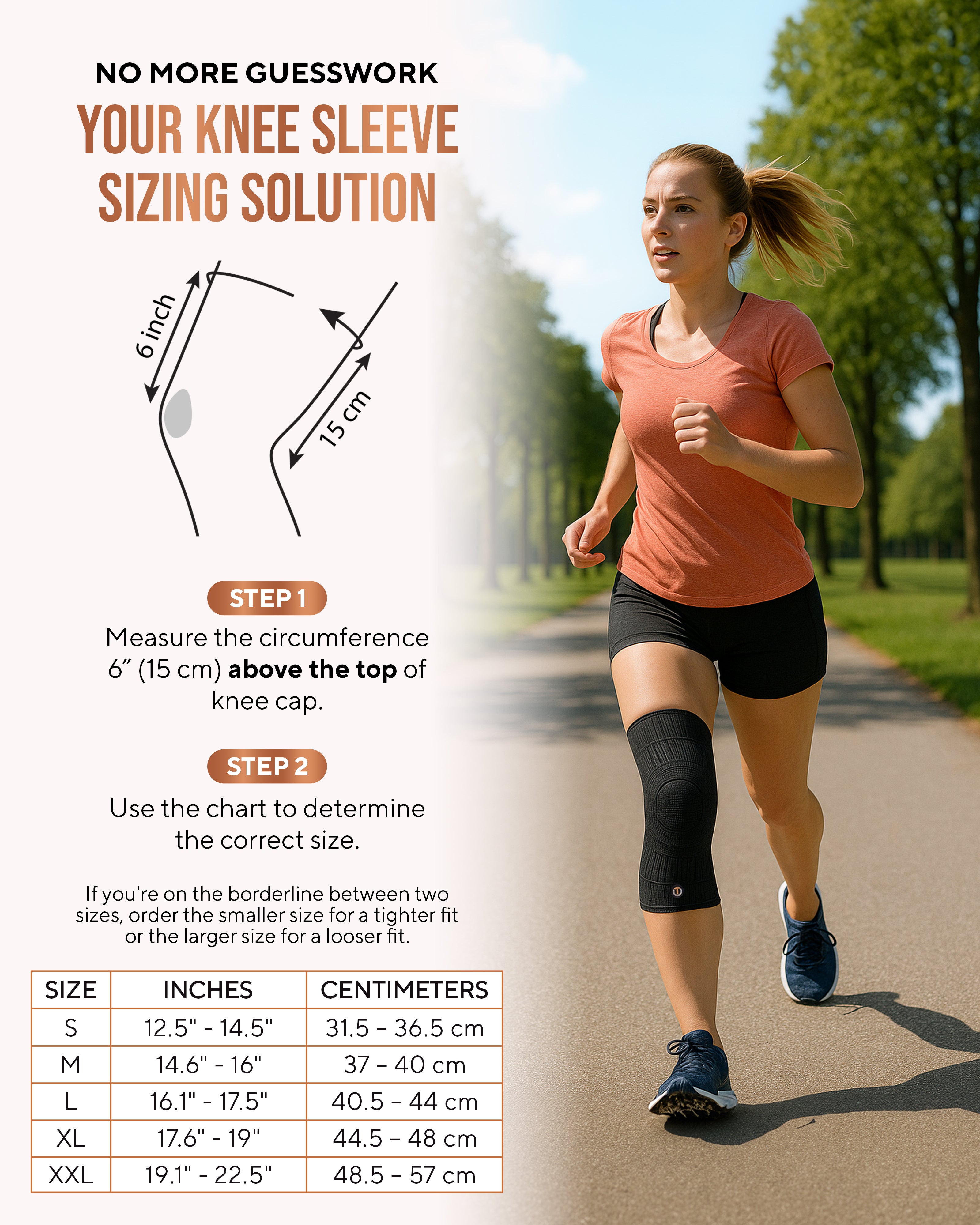 Copper Compression Knee Sleeves (2 Pack)