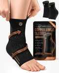 Copper Compression Ankle Brace Sleeves (2 Pack)