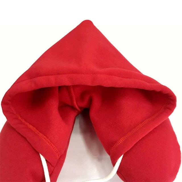 Hooded Memory Foam Travel Neck Pillow with Privacy Hood