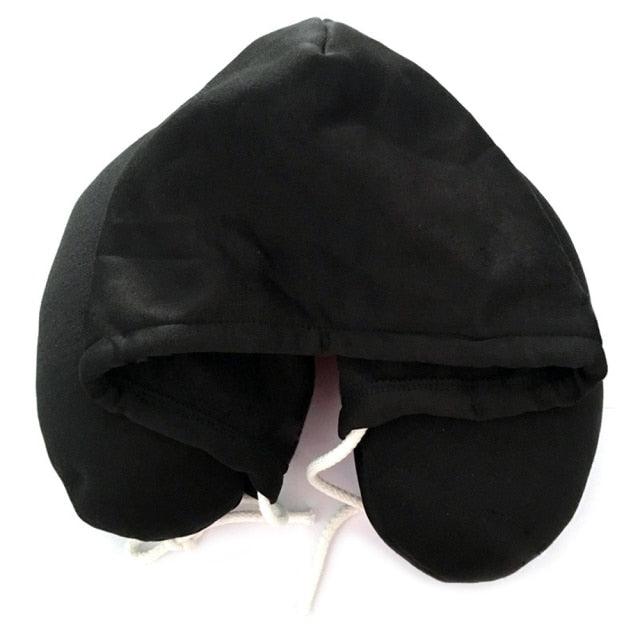 Hooded Memory Foam Travel Neck Pillow with Privacy Hood
