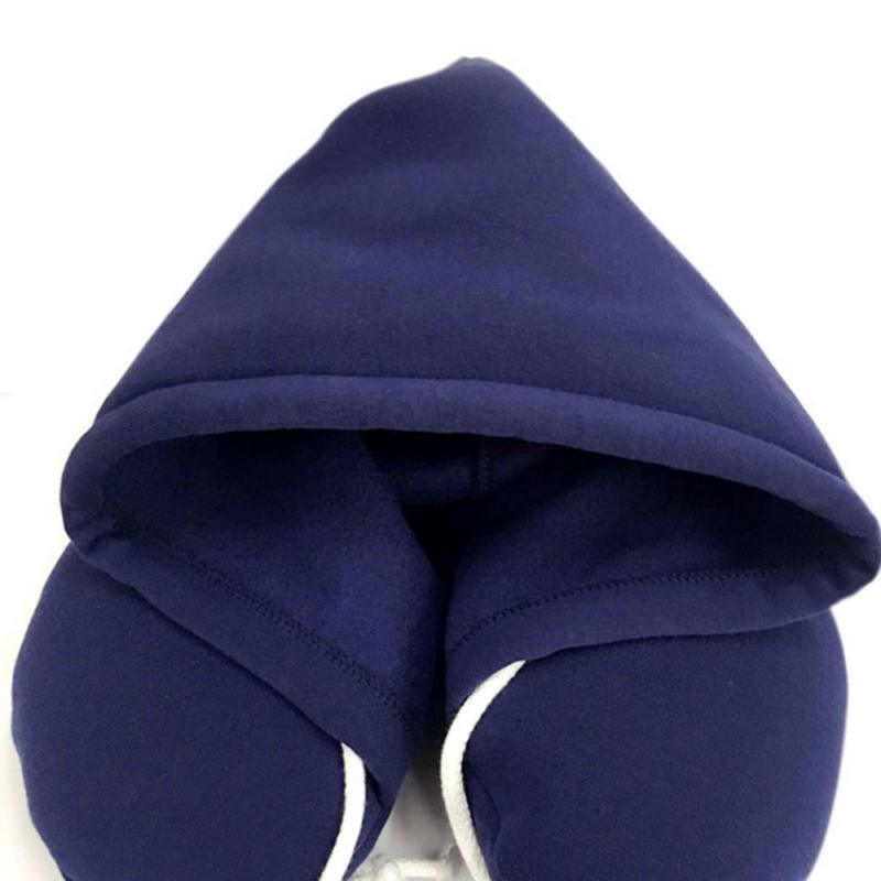 Hooded Memory Foam Travel Neck Pillow with Privacy Hood